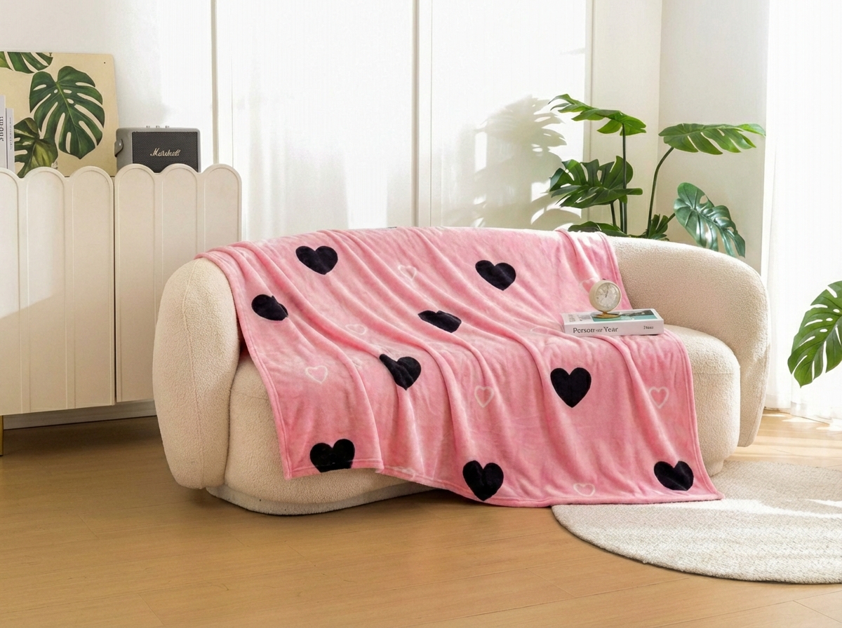 Mikroplyšová deka CORAZON, růžová Rozměr: 160 x 200 cm