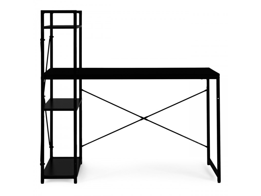 Psací stůl s regálem LOFTY 120x60 cm, černý (obrázek 6)