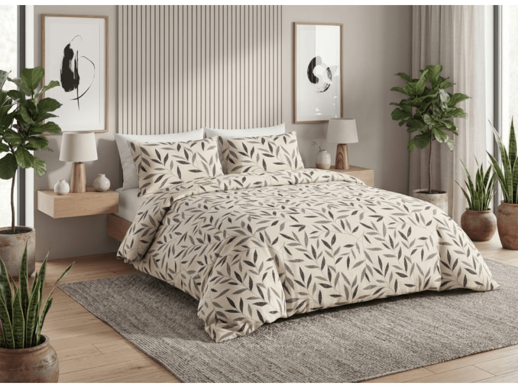 Povlečení z Renforcé bavlny LIOLE krémové Rozměr povlečení: 70 x 90 cm | 140 x 220 cm