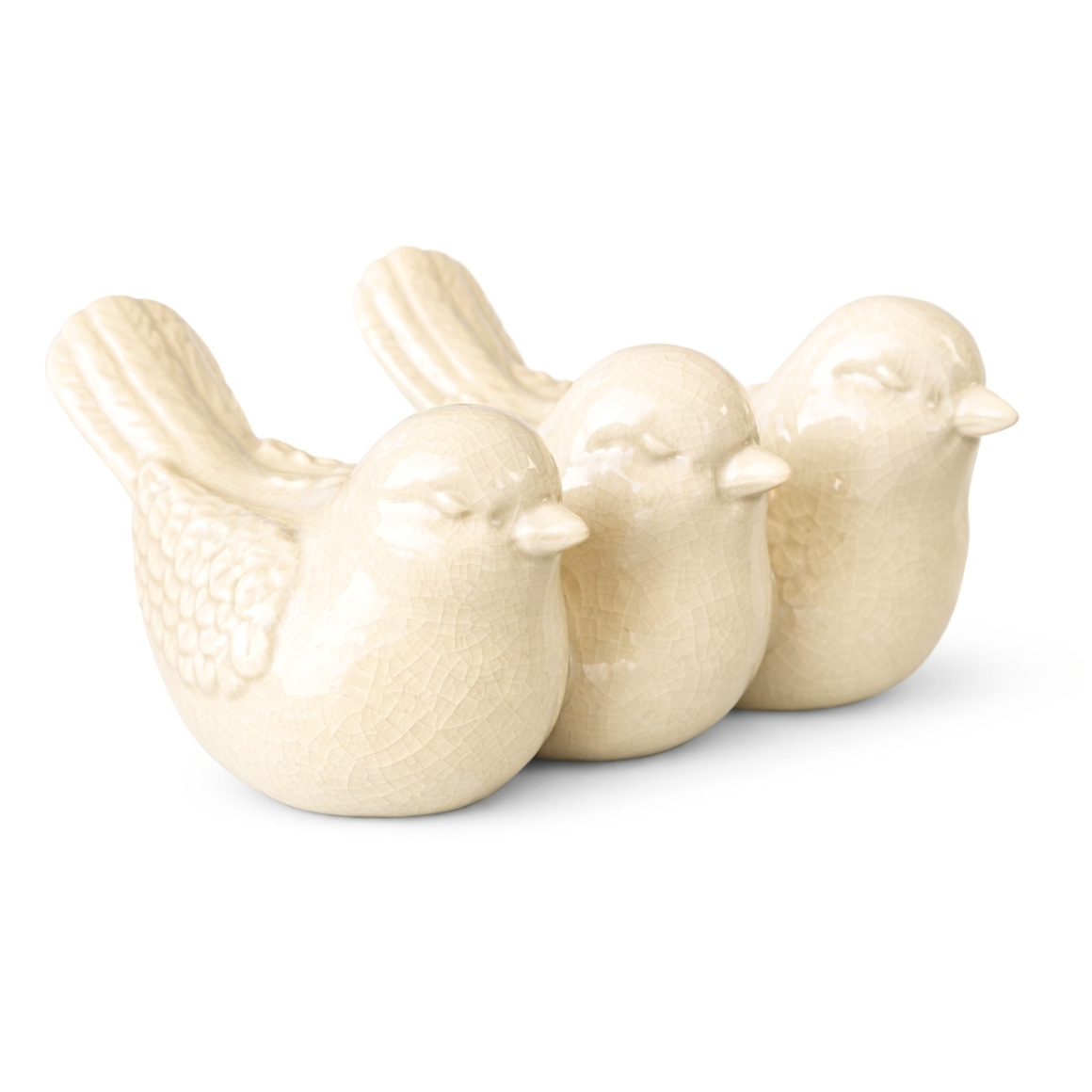 Jarní dekorace CRAQUELE BIRDS 19,5 cm - více barev Barva: Krémová