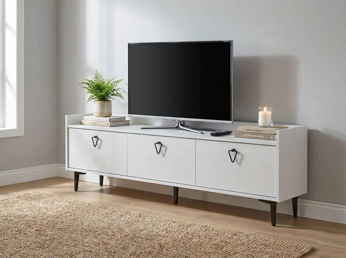 TV stolek PIENA 160 cm, bílý (obrázek 7)