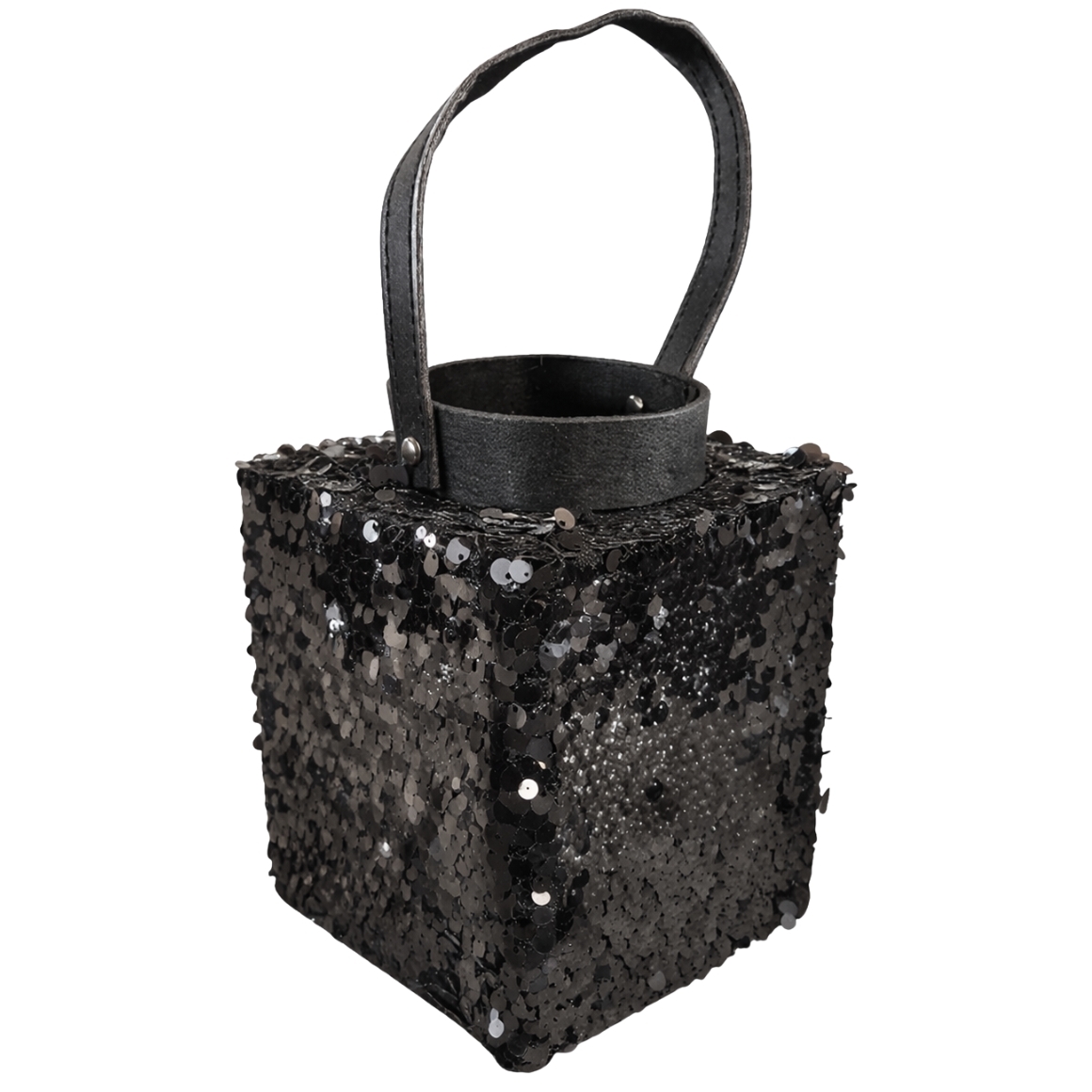 Lucerna s flitry LOFTY GLAM 27 cm, černá