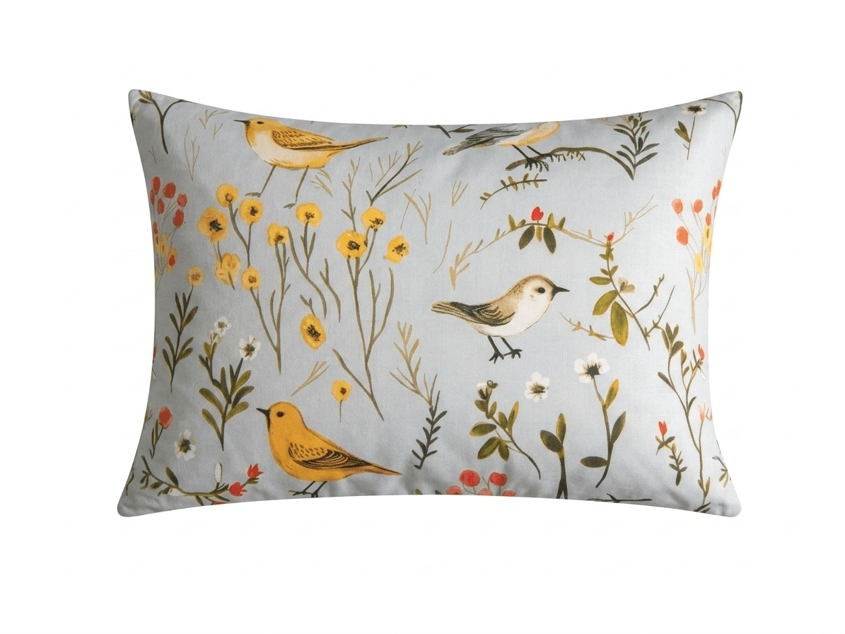 Povlak na polštář z mikrovlákna SPRING BIRDS 50x70 cm, barevný