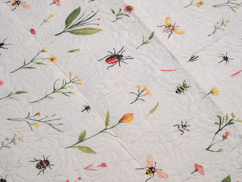Přehoz na postel INSECTA, krémový Rozměr: 200 x 240 cm (obrázek 6)