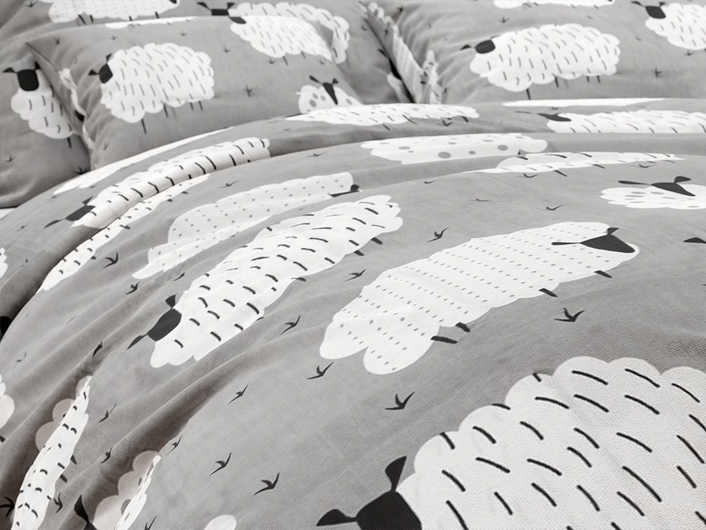 Polybavlněné povlečení WHITE SHEEPS šedé Rozměr povlečení: 70 x 90 cm | 140 x 200 cm (obrázek 4)