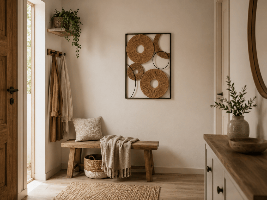 Sada 2 ks nástěnné dekorace CIRCLES kov 48x68 cm, hnědá (obrázek 4)