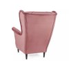 Křeslo ušák LADY VELVET starorůžové pro večerní relax