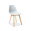 Moderní světle šedá židle MORIS s dřevěnými nohami