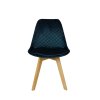 Tmavě modrá sametová židle RIO