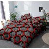Designové povlečení ZORINO šedé z mikrovlákna s hexagonovým vzorem