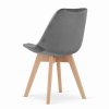 Tmavě šedá židle DAREN NORI VELVET s bukovými nohami