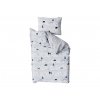 Hřejivé bavlněné povlečení SOBI A STROMKY bílé s lesními zvířaty