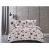 Povlečení z mikrovlákna Srdíčka a sobi bílé