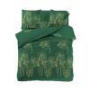Zelené povlečení VENECIA z mikrovlákna s elegantním listovým vzorem