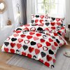 Povlečení z mikrovlákna RED AND BLACK HEARTS bílé