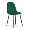 Zelená sametová židle ASTI  s černými nohami