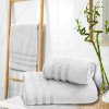 Bílý bambusový ručník DOTS 50 x 100 cm - 70% bambus, 30% bavlna