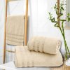 Krémový bambusový ručník DOTS 50 x 100 cm - 70% bambus, 30% bavlna