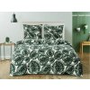 Mikroplyšové povlečení ZELENÝ LIST bílé