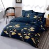 Povlečení z mikrovlákna ZLATÁ VĚTEV tmavě modré