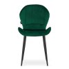 Zelená sametová židle TERNI  s černými nohami