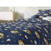 Bavlněné povlečení do postýlky RAKETY A HVĚZDY modré