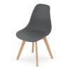 Designová Tmavě šedá židle KITO s bukovým podnožím