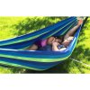 Modrozelená houpací síť HAMMOCK pro 2 osoby 200x150 cm
