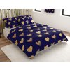 Bavlněné povlečení GOLBINO tmavě modré se zlatými srdíčky