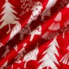 Sváteční červený přehoz na postel CHRISTMAS TREES pro vánoční atmosféru