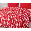 Stylový červený přehoz na postel CHRISTMAS TREES pro sváteční výzdobu