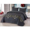 Černý přehoz na postel MERRY CHRISTMAS