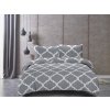 Moderní povlečení z mikrovlákna MALAGA světle šedé s geometrickým vzorem