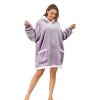 Beránková mikinová deka s rukávy a kapucí LAVENDR světle fialová