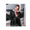 Sametová  mikinová deka s rukávy a kapucí VELVET SNUGGIE černá