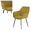 Hořčicové sametové jídelní křeslo VIALLI