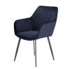 Tmavě modré sametové jídelní křeslo VIALLI