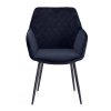 Tmavě modré sametové jídelní křeslo VIALLI