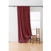 2x Vínový zatemňovací závěs VELVET s řasící páskou 135x250 cm