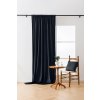 2x Černý zatemňovací závěs VELVET s řasící páskou 135x250 cm