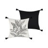 Bílo-černý bavlněný polštář KINOGI 40x40 cm