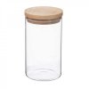 Skleněná dóza na potraviny JARWO s dřevěným víkem 1000 ml - objevte styl a funkčnost v jednom. Ideální doplněk pro váš interiér.