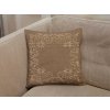 Světle hnědý povlak na polštář LITTLE GARDEN 40x40 cm s výšivkou