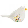 Bílý porcelánový ptáček BIRD FLORAL