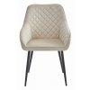 Béžové sametové jídelní křeslo NUGAT