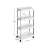 Bílý pojízdný plastový regál CART se třemi policemi