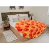 Mikroplyšová deka PIZZA 180 cm oranžovo-červená, 100% mikrovlákno
