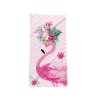 Plážová osuška FLAMINGO WITH FLOWERS 70 x 150 cm barevná, 100% mikrovlákno