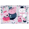Zimní dětské puzzle 4v1 PRASÁTKO PEPPA se sněhulákem, 19x29 cm