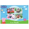 Dětské puzzle 4v1 PRASÁTKO PEPPA se sněhulákem, 19x29 cm
